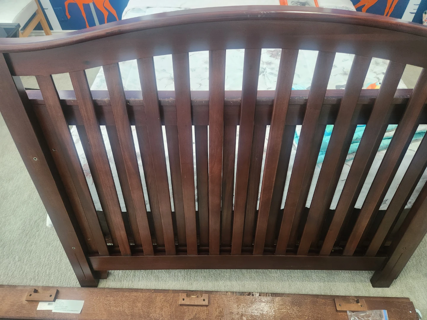 Wooden Crib converts to full bed. - photo 2