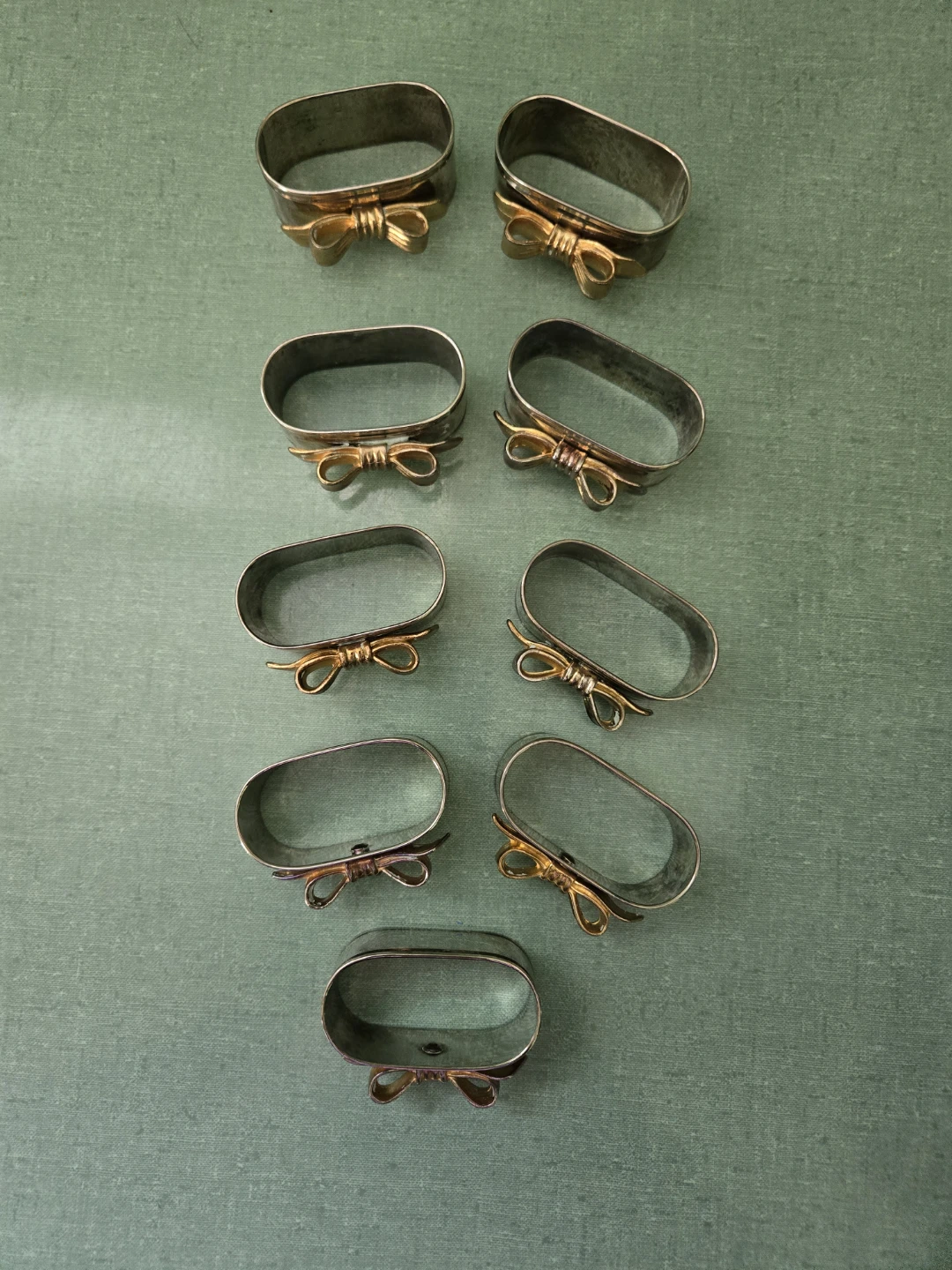 Vintage Silver Plated over Brass Oval Napkin Rings - photo 2