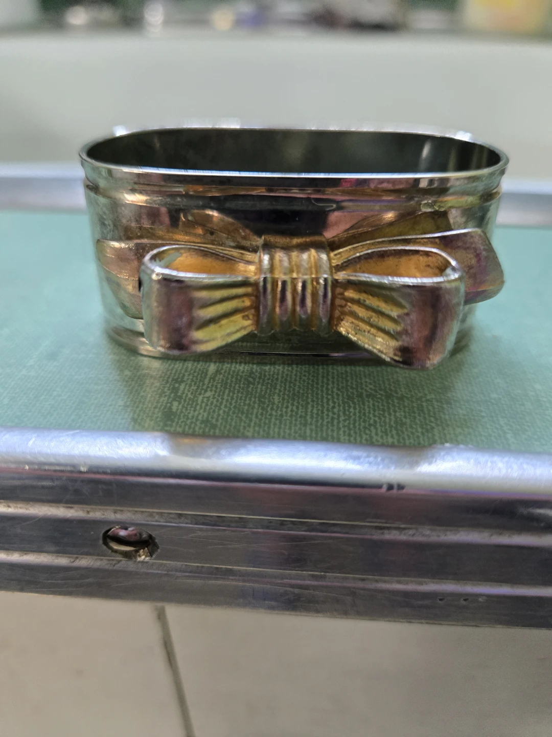 Vintage Silver Plated over Brass Oval Napkin Rings - photo 4