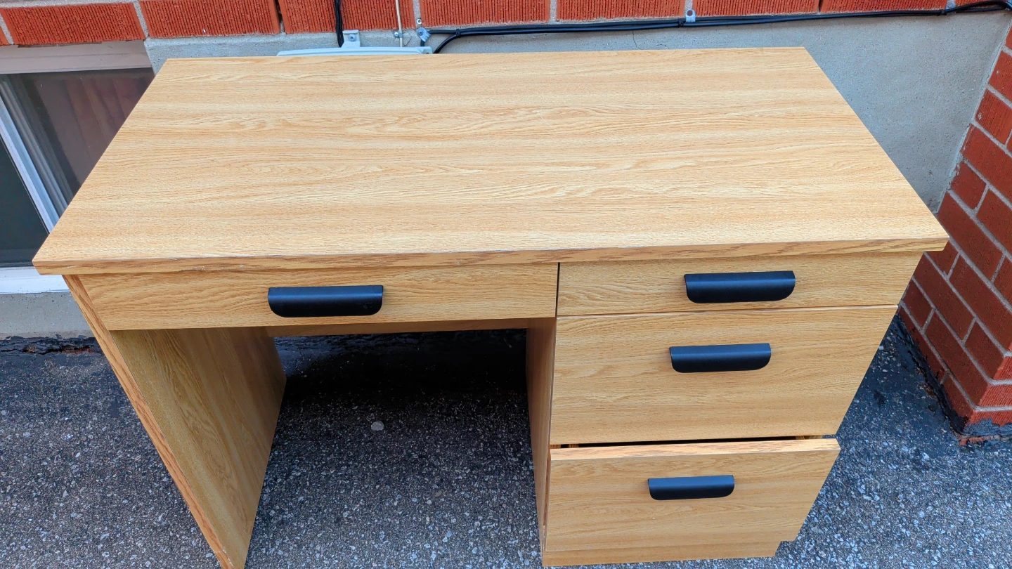 Oak Wood Desk with Drawers
