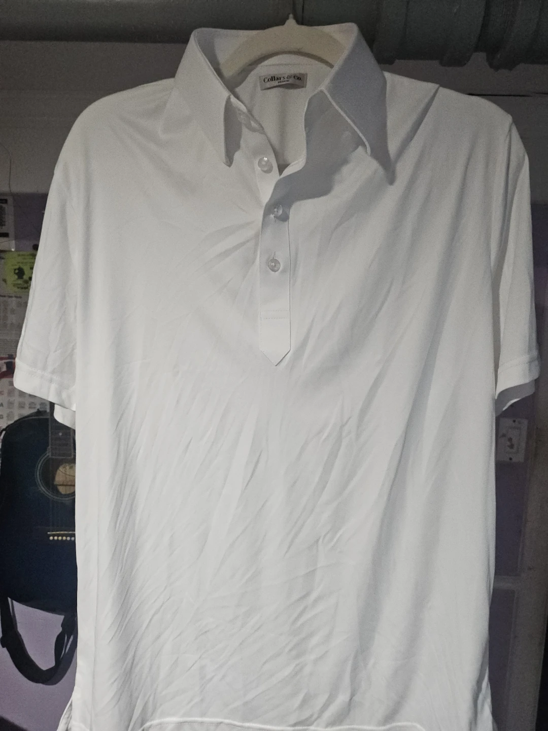 Collars & Co. White Polo Shirt - Size Medium