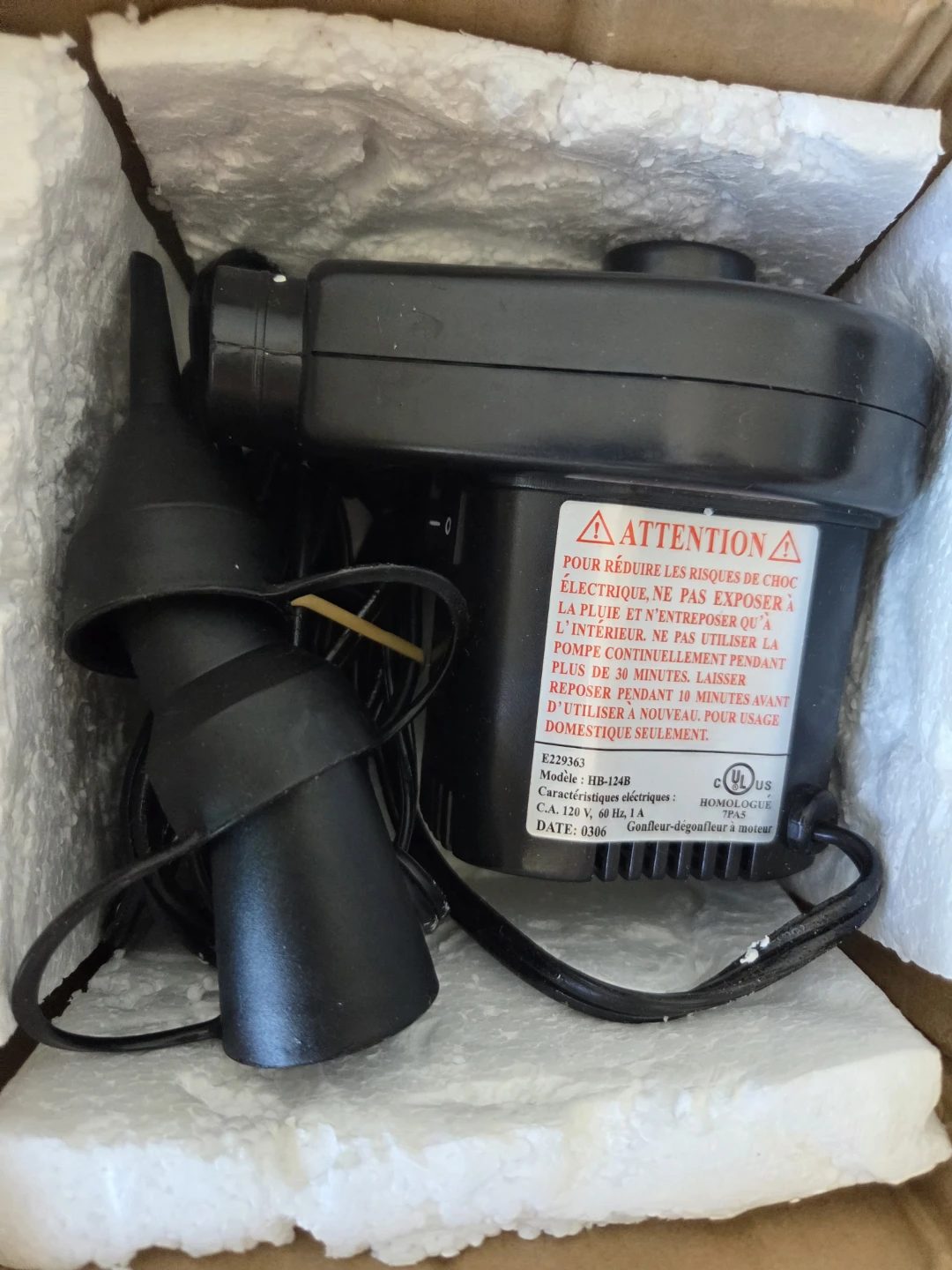 Electric air pump (+ 3 attachments) - photo 3