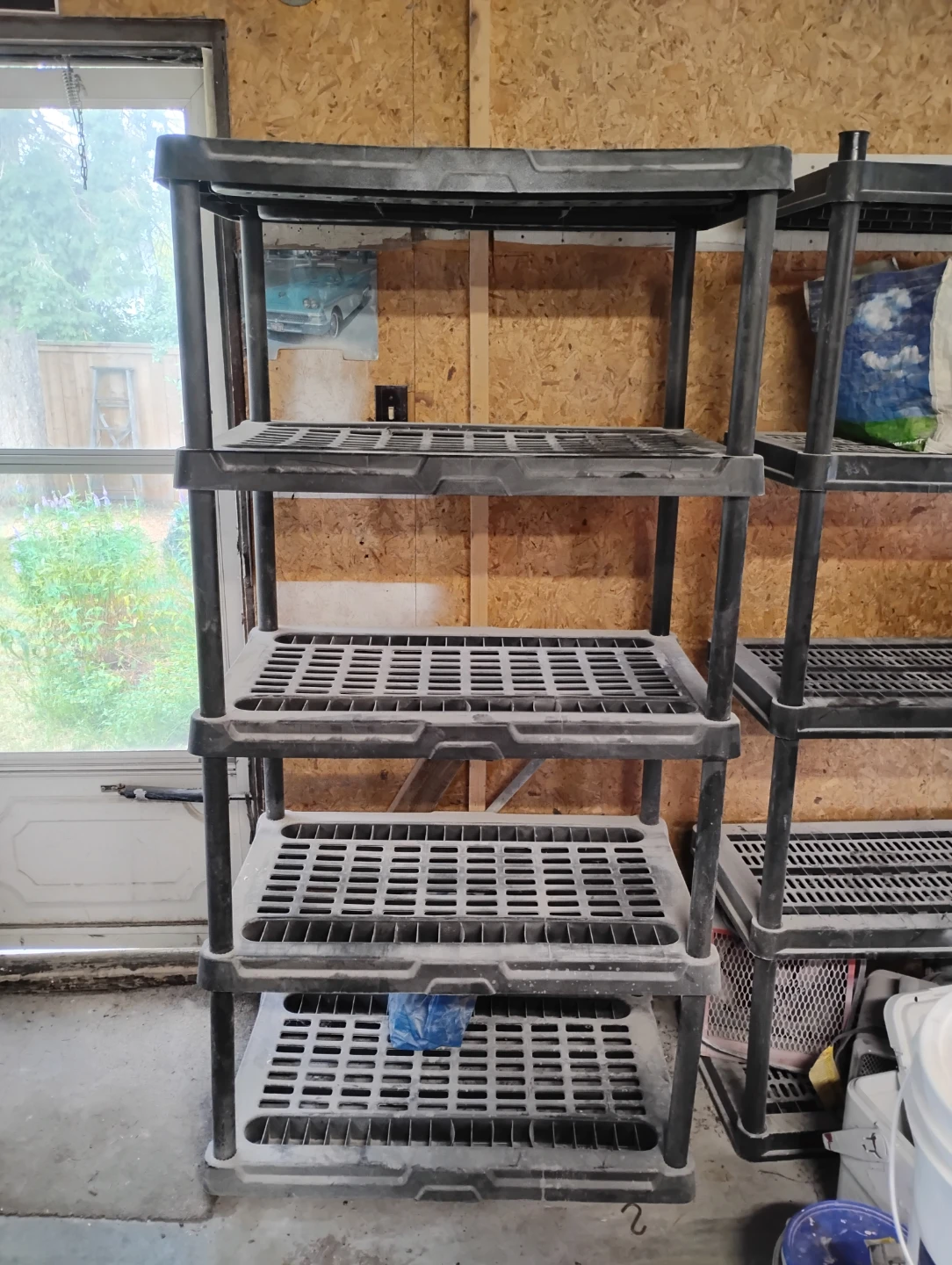Black 5-Tier Plastic Shelving Unit