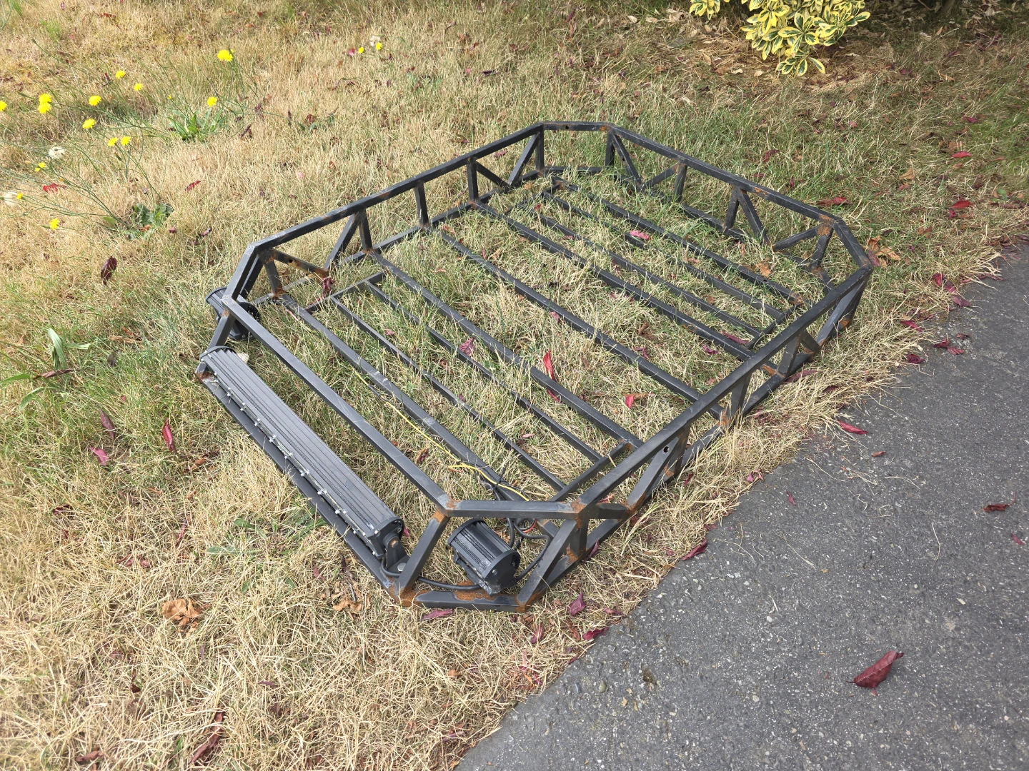 Custom Roof Rack with LED Light Bar and Pod Lights