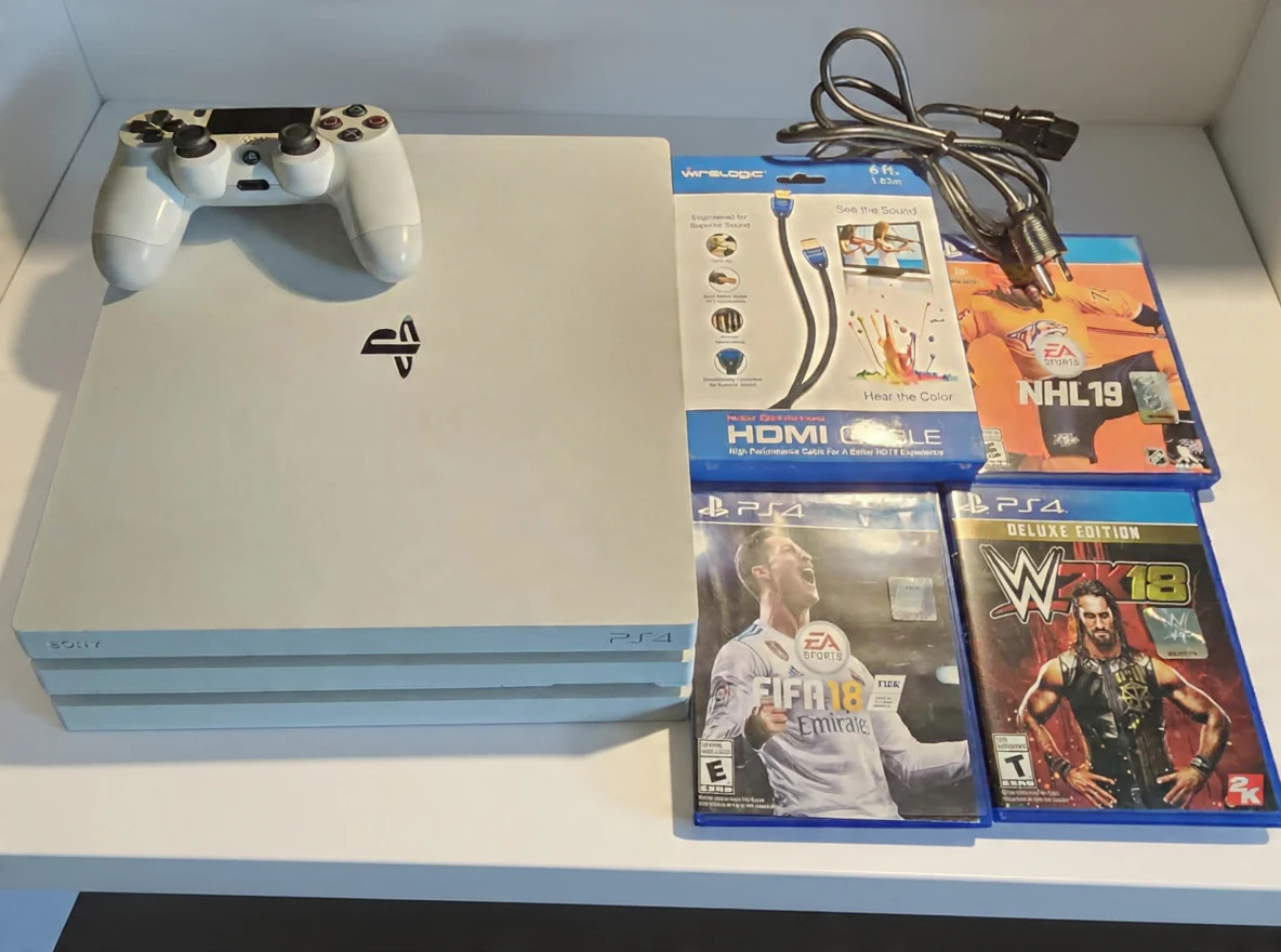 Playstation 4 Pro White Edition Console Bundle