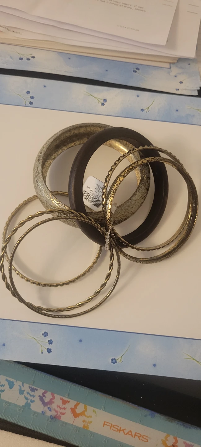 Set of 7 Bangles (Gold-tone, Silver-tone) - photo 2