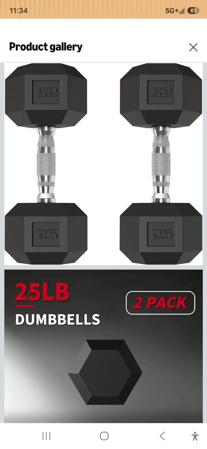 25LB Hex Dumbbells - 2 Pack