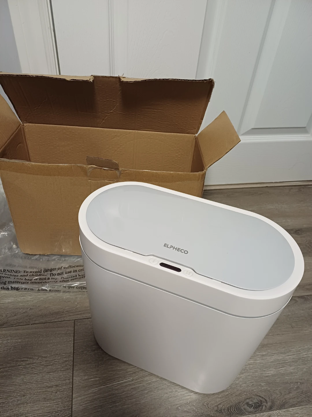 ELPHECO White Automatic Sensor Trash Can - photo 2