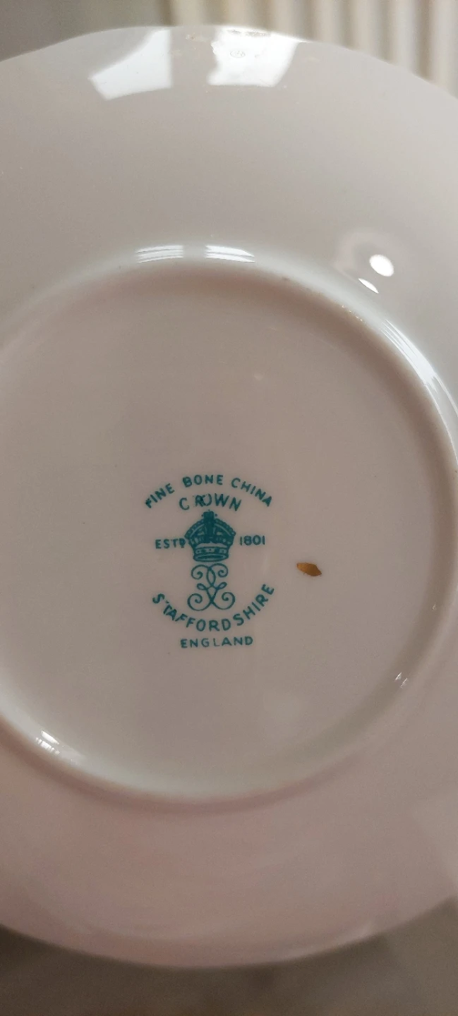 Staffordshire Fine Bone China Teacup and Saucer Set - photo 2