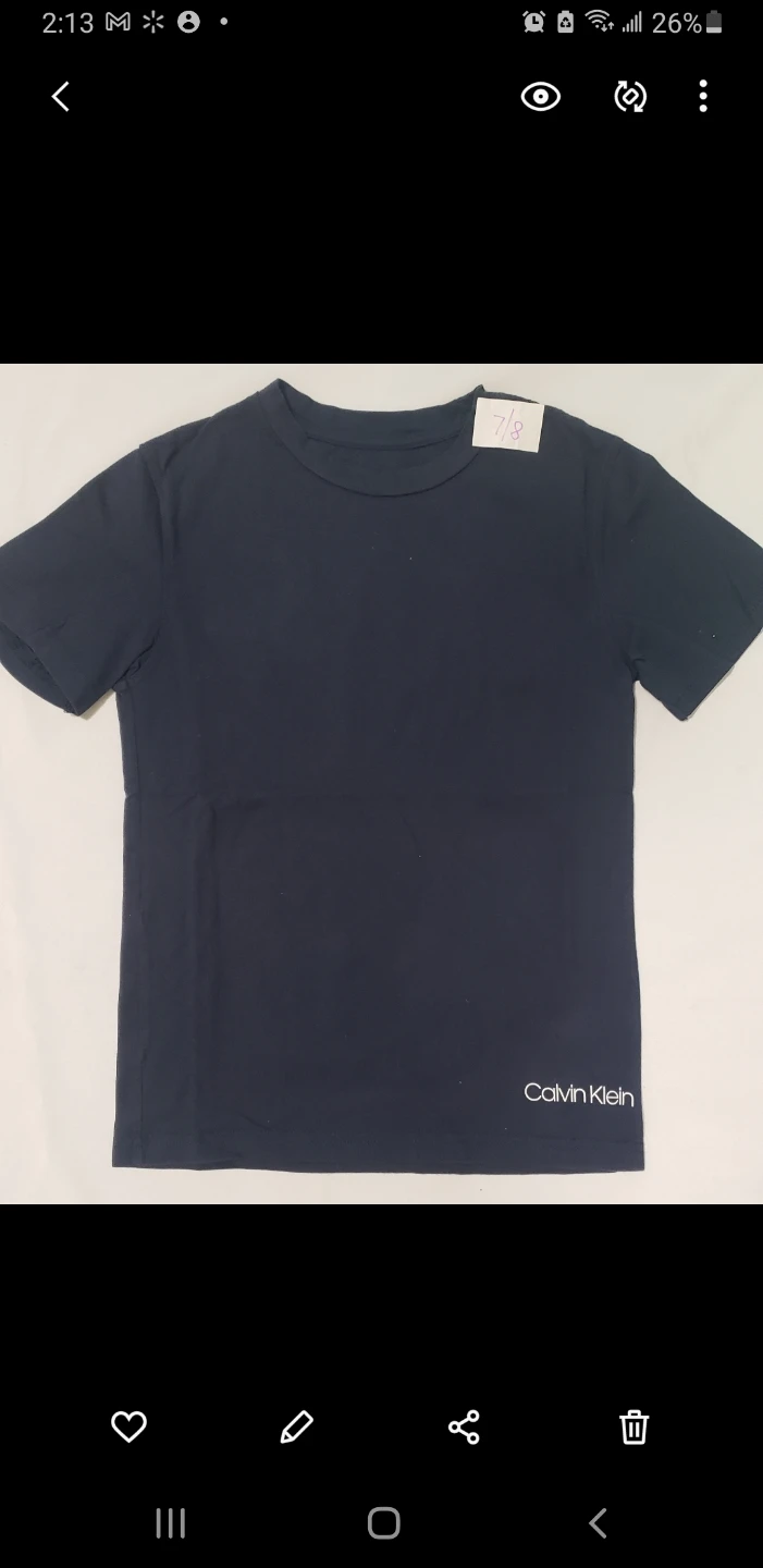 Brand new Boys Calvin Klein Navy T-Shirt Size M/M 7/8 - photo 2