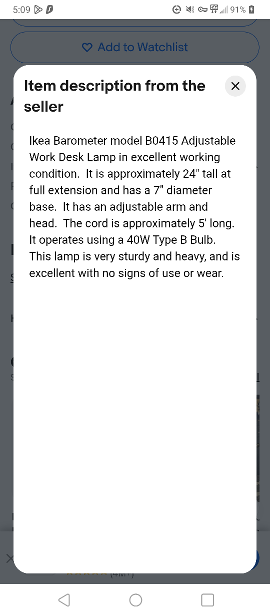 Ikea Barometer adjustable desk lamp - photo 4