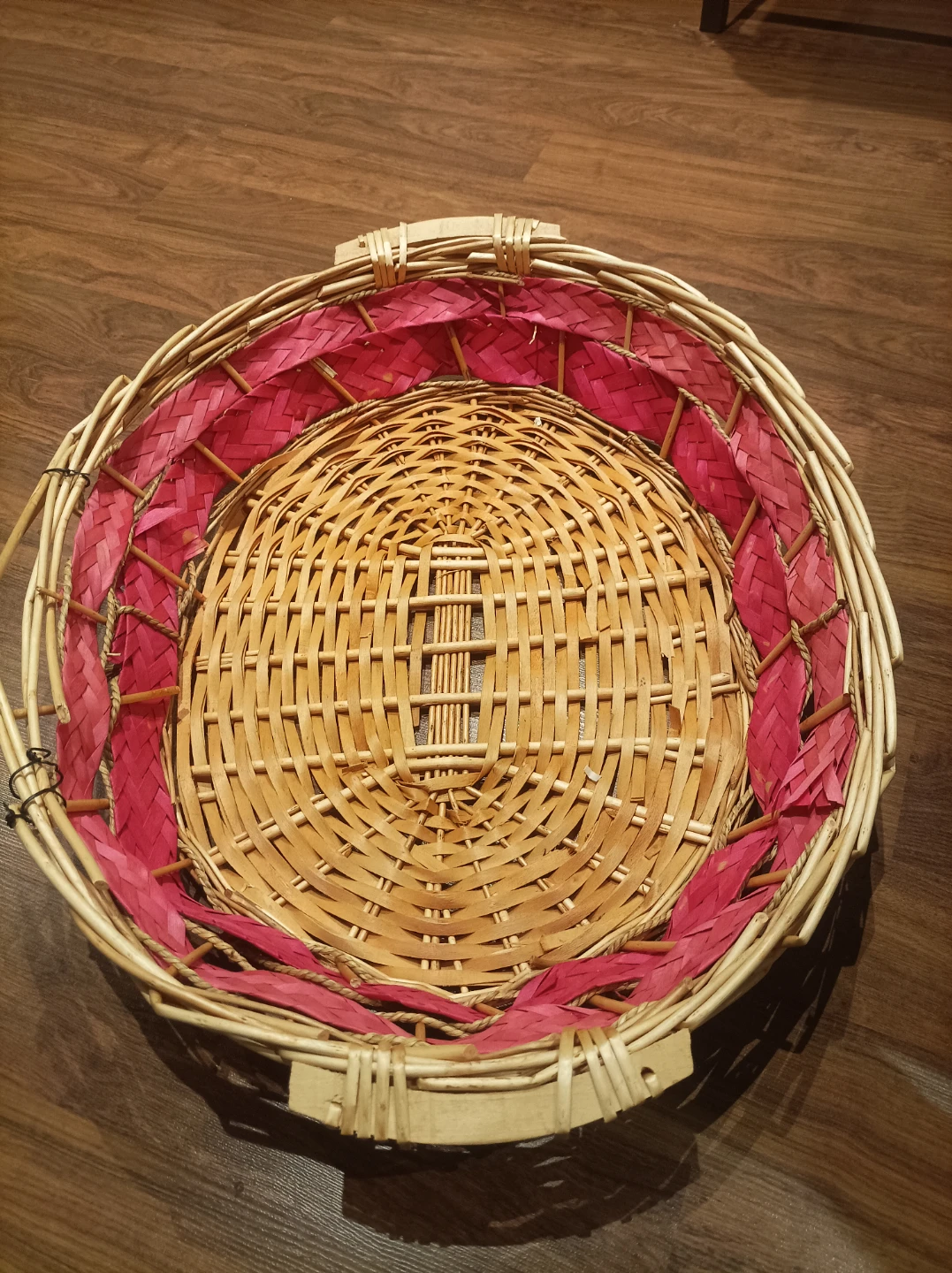 Wicker Basket with Pink Trim - photo 2