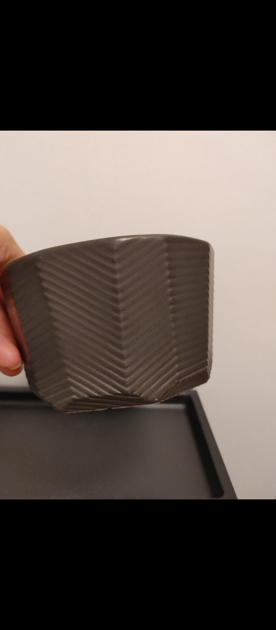 Grey Geometric Ceramic Planter Pot - photo 3