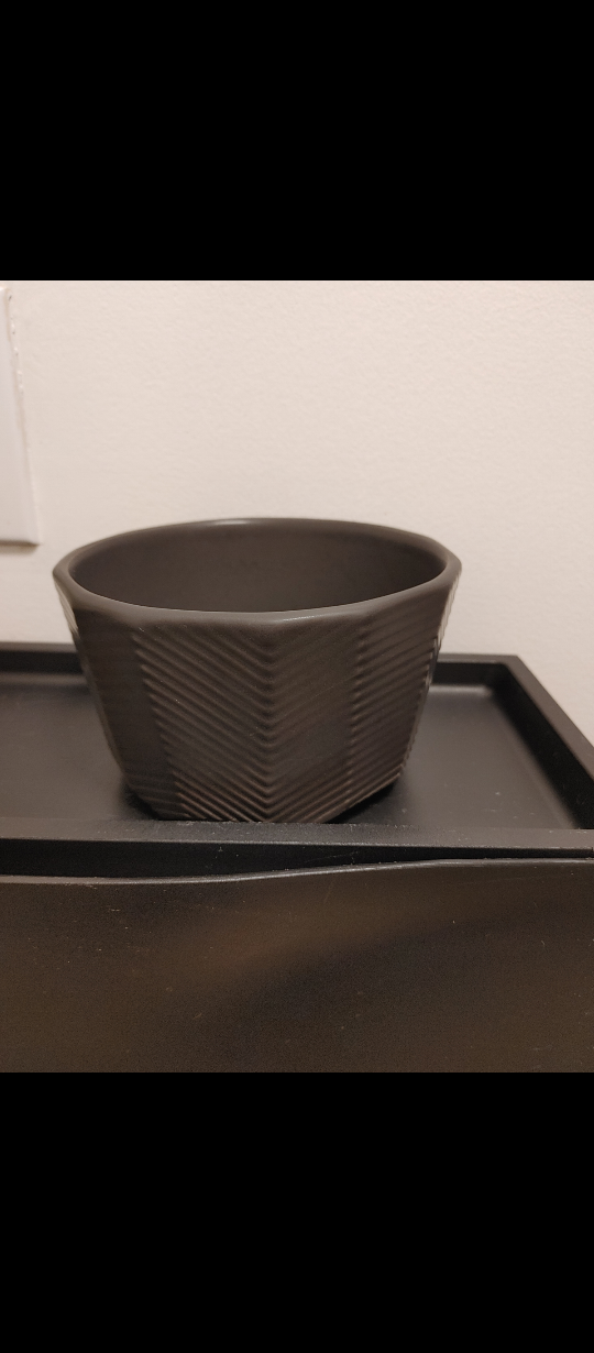 Grey Geometric Ceramic Planter Pot - photo 4