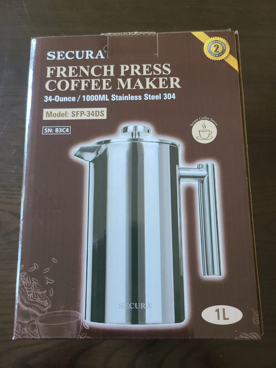 NEW  French Press Coffee Maker 34oz/1000ML Stainless Steel