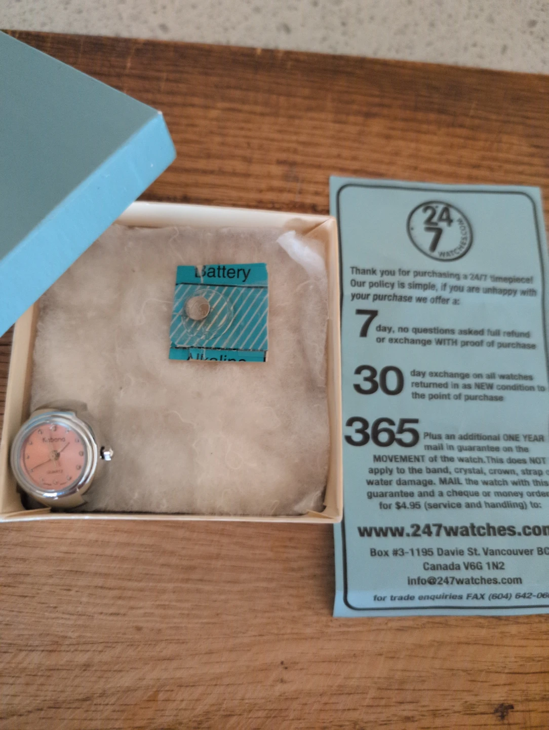 Kabana Quartz Ring Watch with Battery