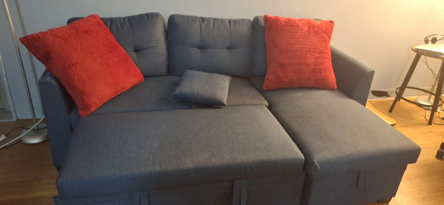 Gray Sectional Sofa with Chaise
