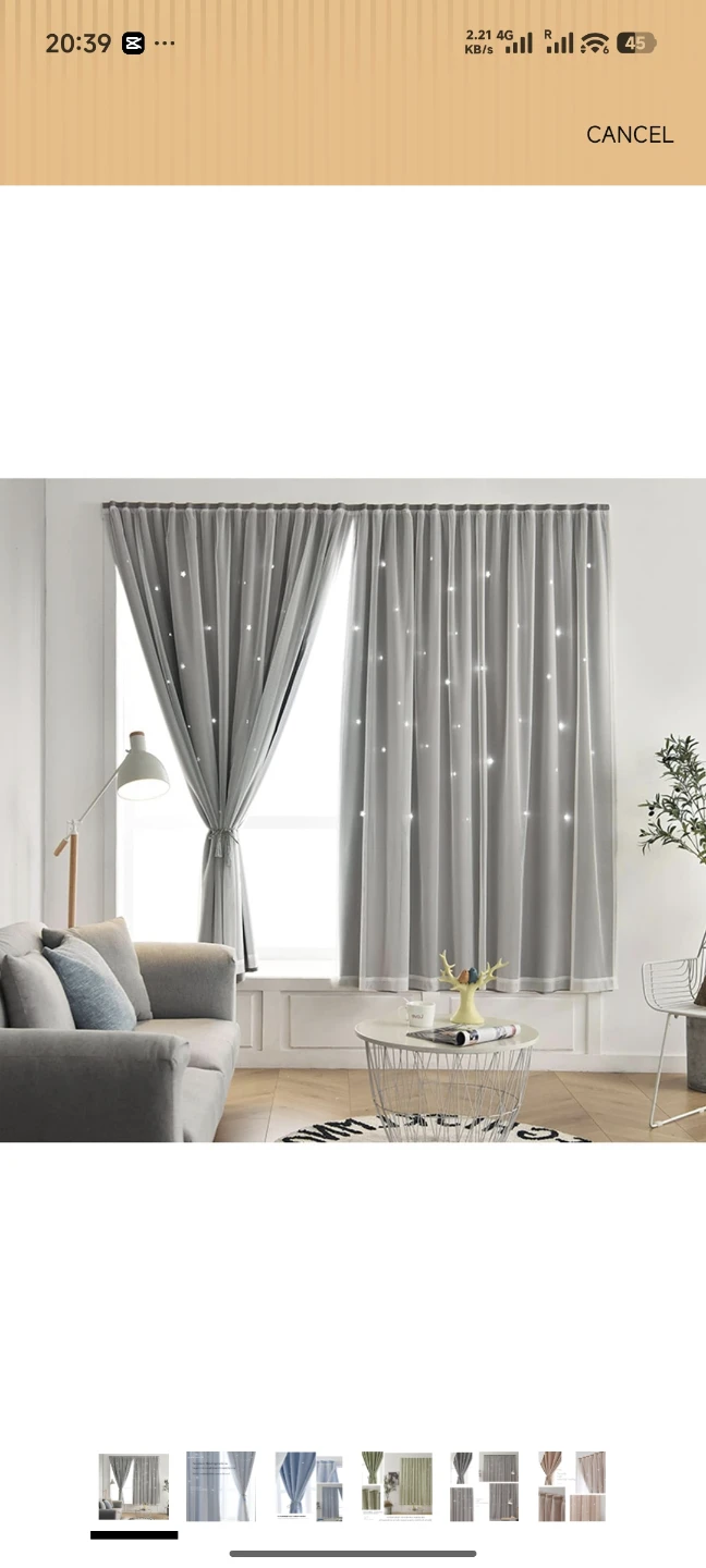 Grey sheer curtains with scattered glitter accents and tie-backs - photo 2