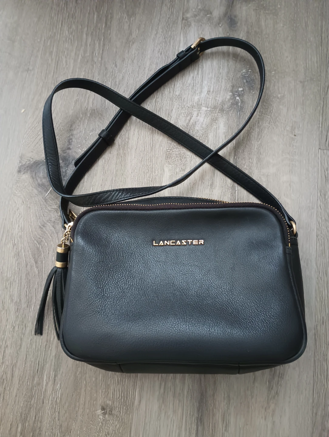 Lancaster Black Leather Crossbody Bag
