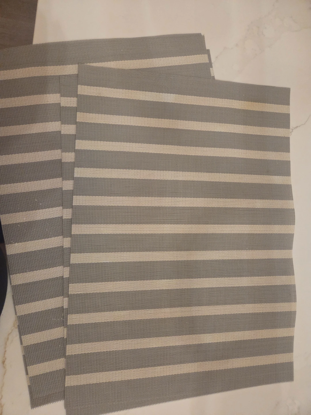 Set of 6 Grey Striped Placemats