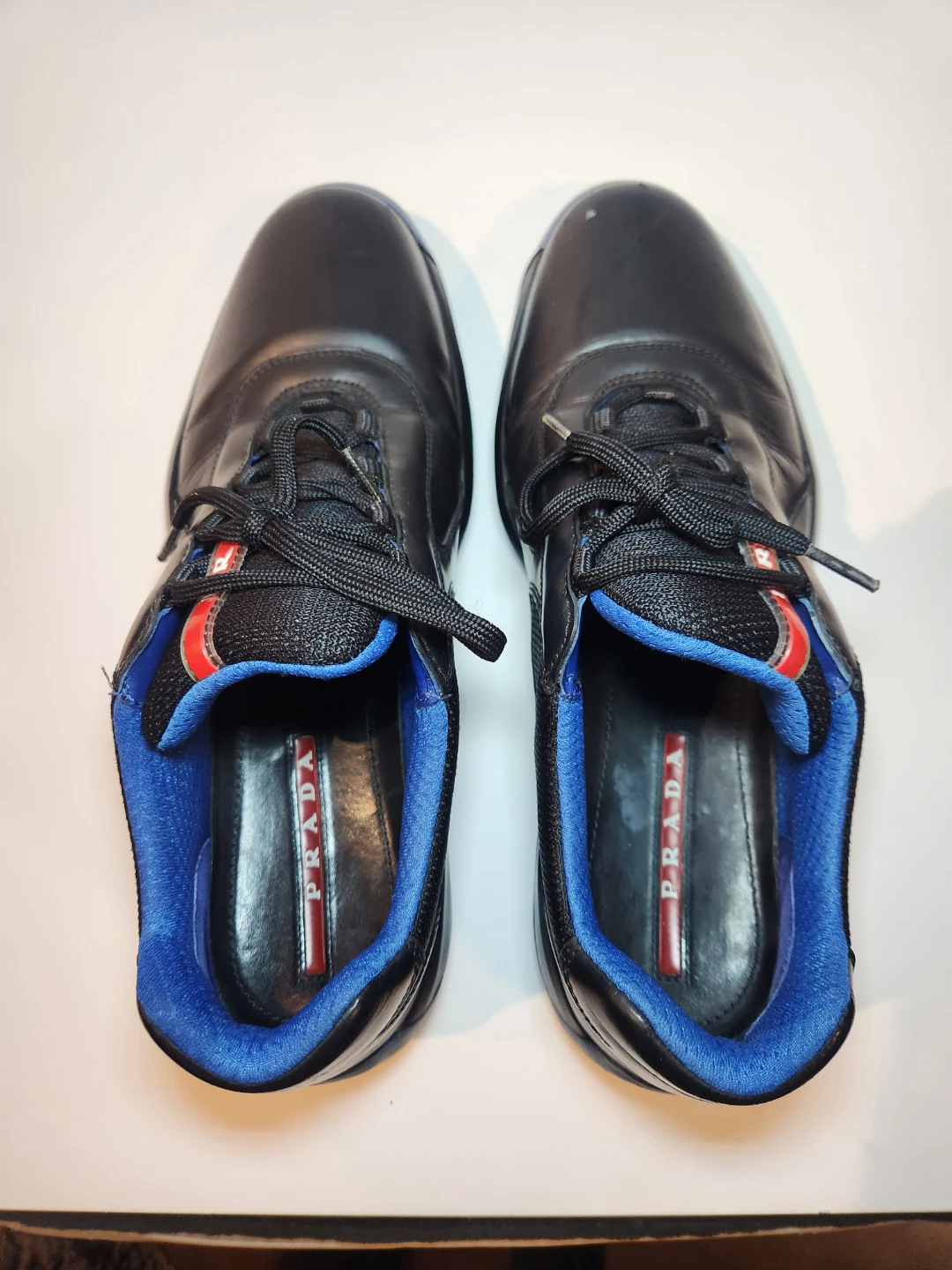 Men's Prada America's Cup Sneakers Black Leather/Mesh - Size 10 - photo 2