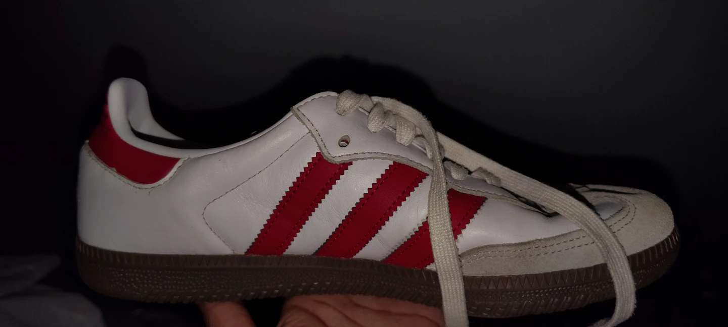 Adidas Samba Sneakers White with Red stripes