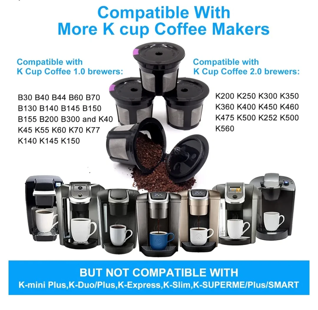 Reusable K-Cup Coffee Filter Pods (2-Pack) with Brush - photo 3