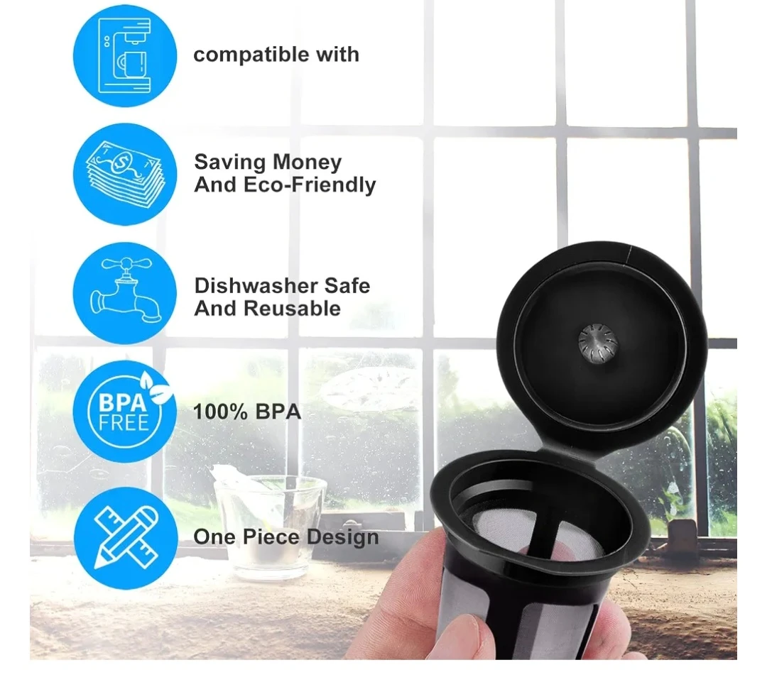 Reusable K-Cup Coffee Filter Pods (2-Pack) with Brush - photo 4