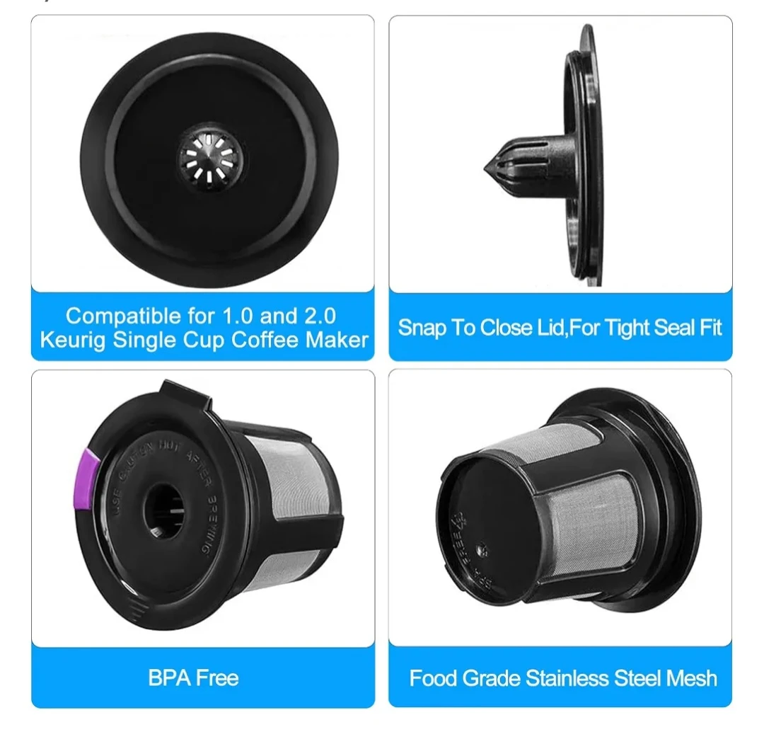 Reusable K-Cup Coffee Filter Pods (2-Pack) with Brush - photo 5