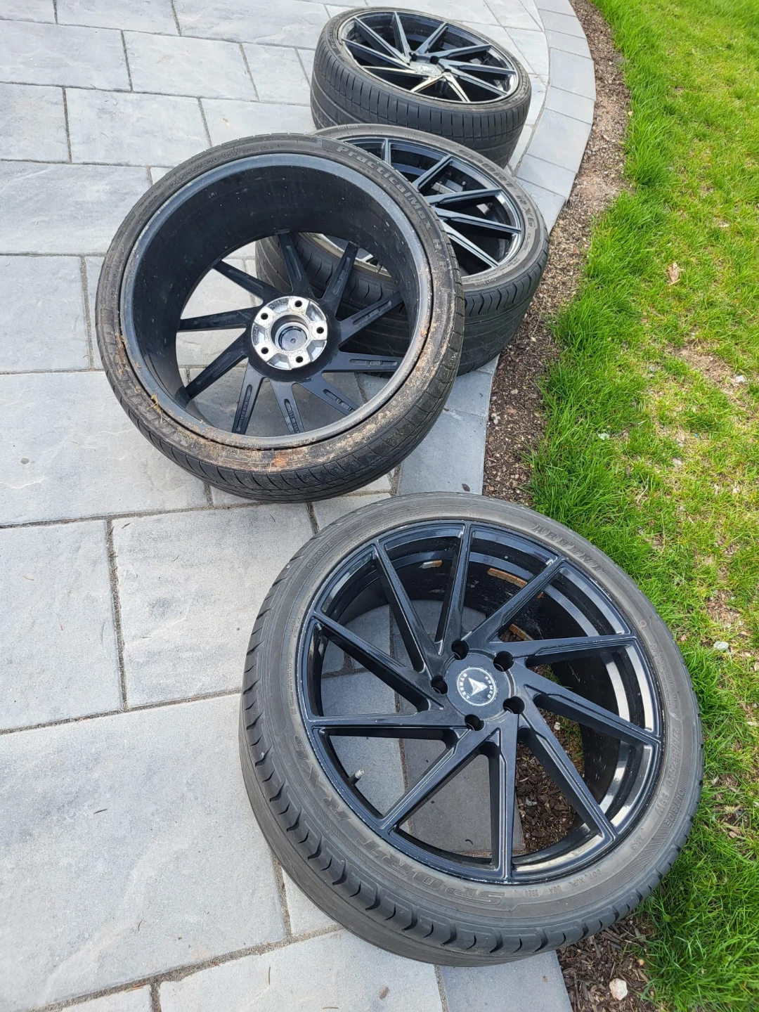 Set of 4 Black Rims and Tires