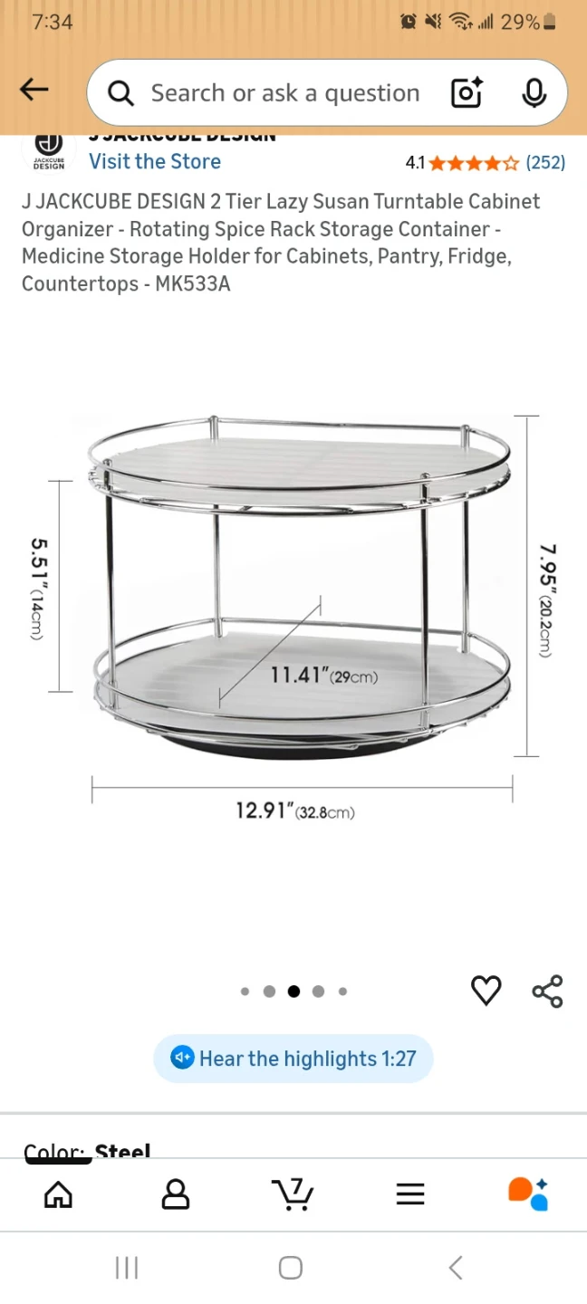 Chrome Metal 2-Tier Rotating Countertop Lazy Susan - photo 4