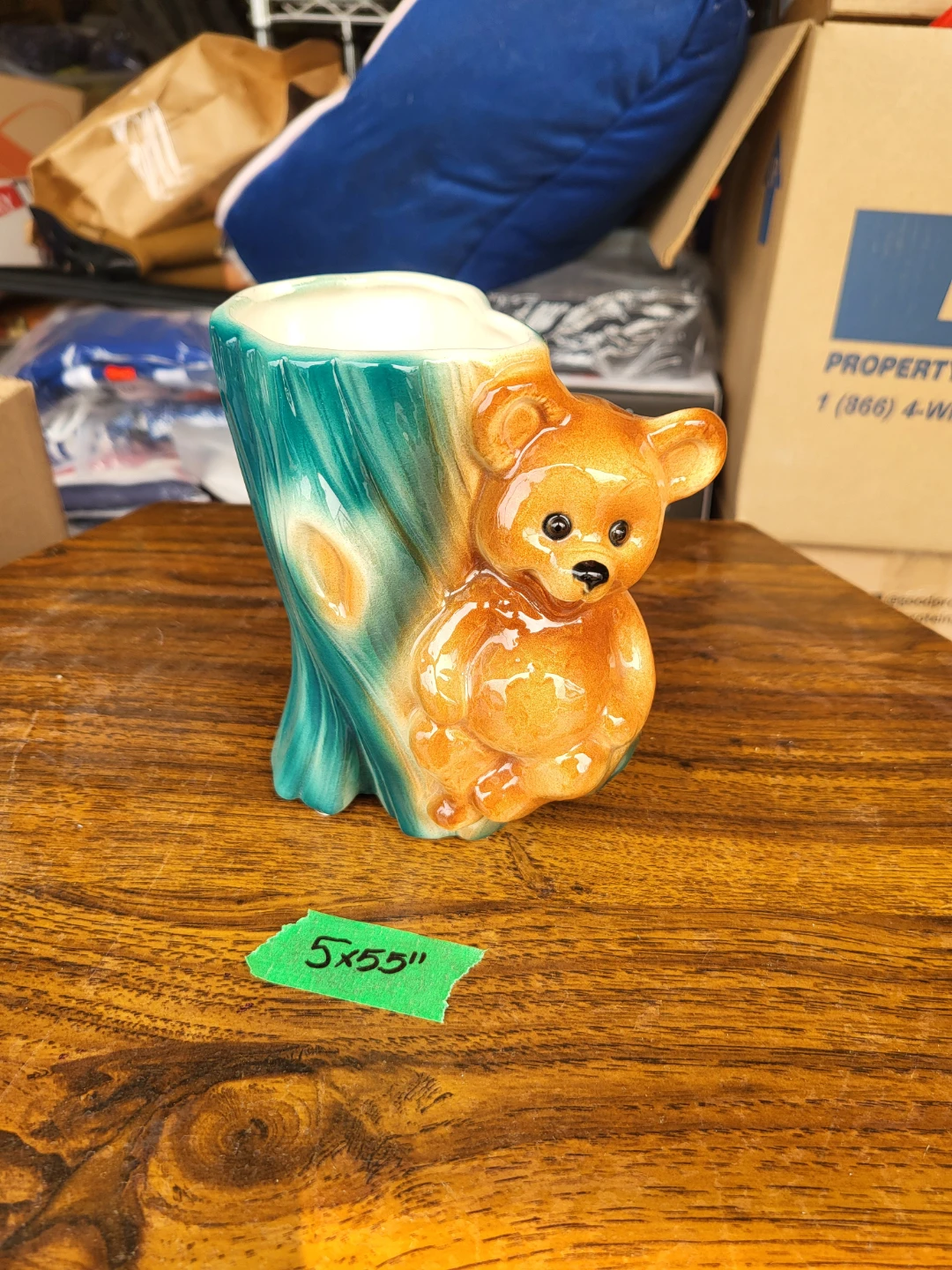 Vintage Ceramic Teddy Bear Planter - photo 2