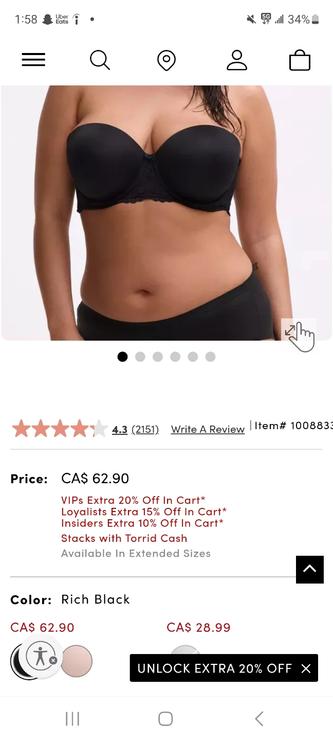 Torrid Black Strapless Bra - photo 2