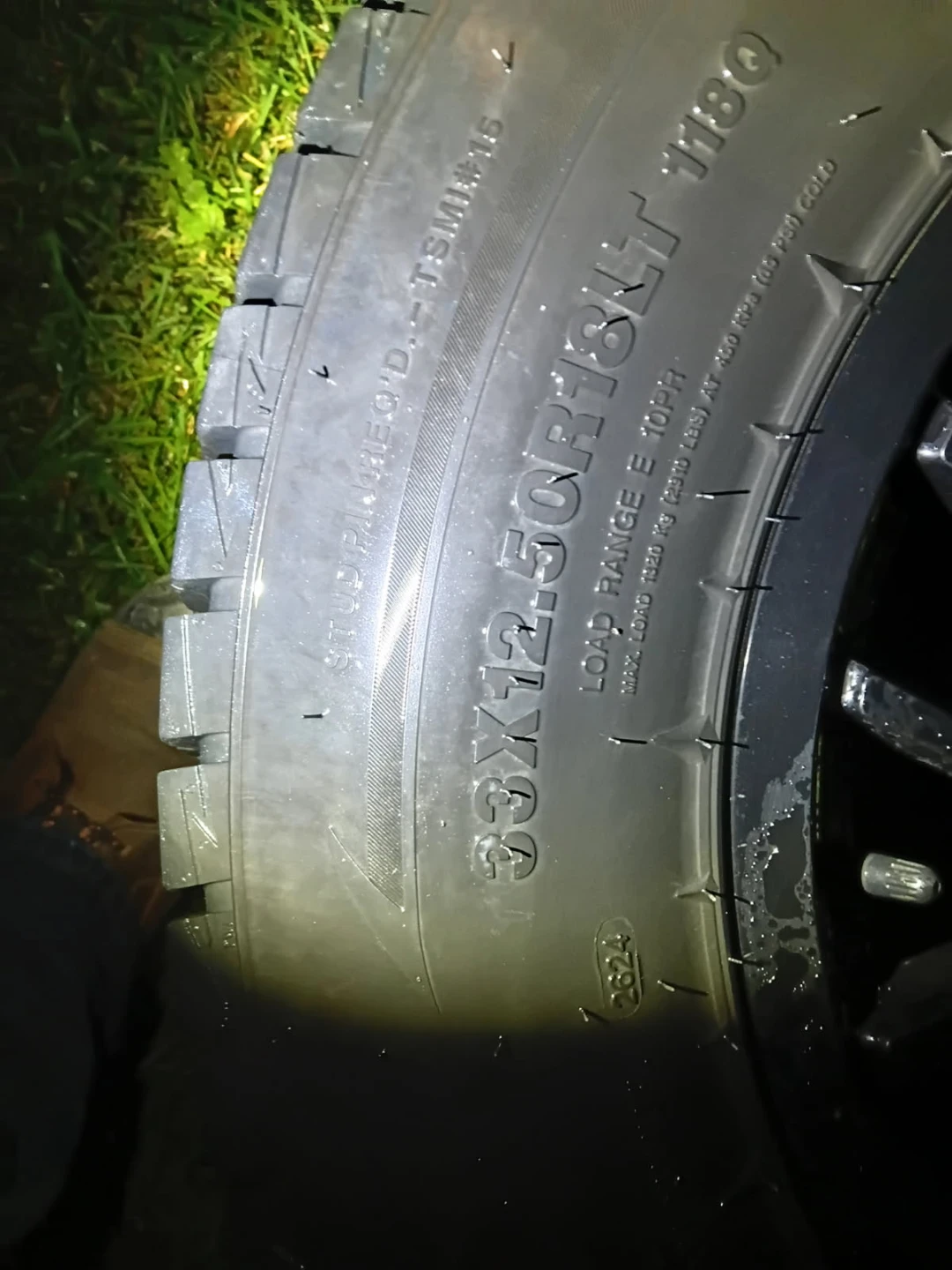 33x12.50R18LT Tires on Black Rims - photo 2