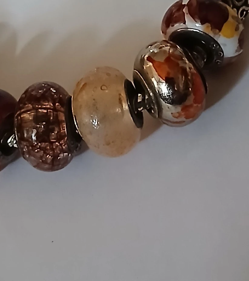 Set of 09 silver Mixed troll beads glass charms - photo 4
