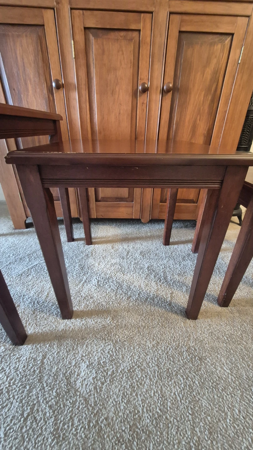 3 Walnut Nesting Side Tables - photo 4
