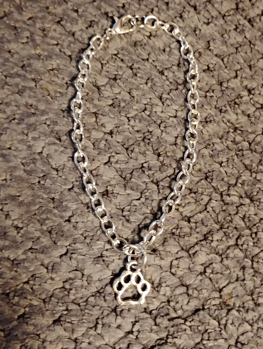Silver Paw Print Charm Bracelet