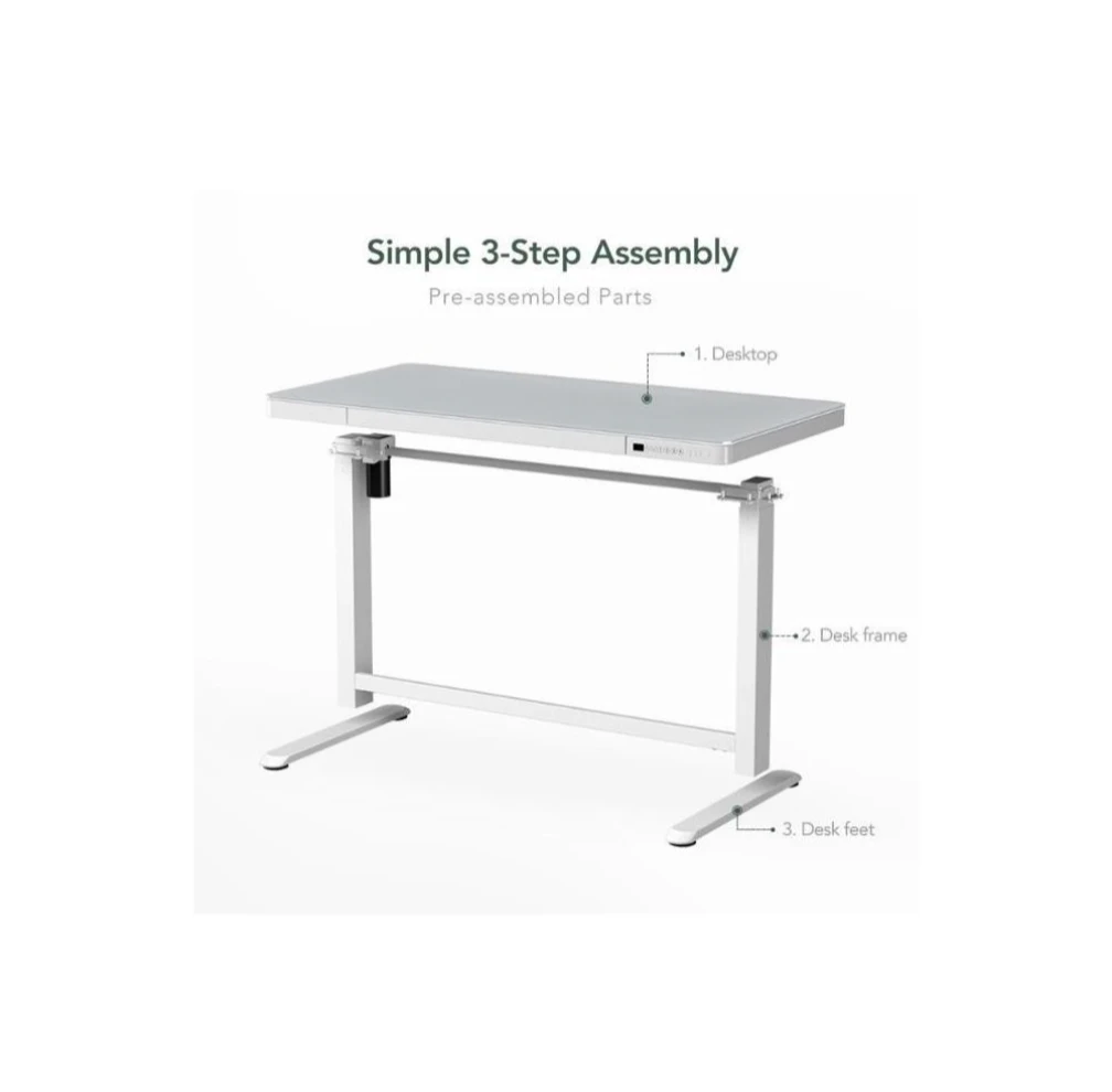 PrimeCables White Glass Electric Standing Desk - photo 5