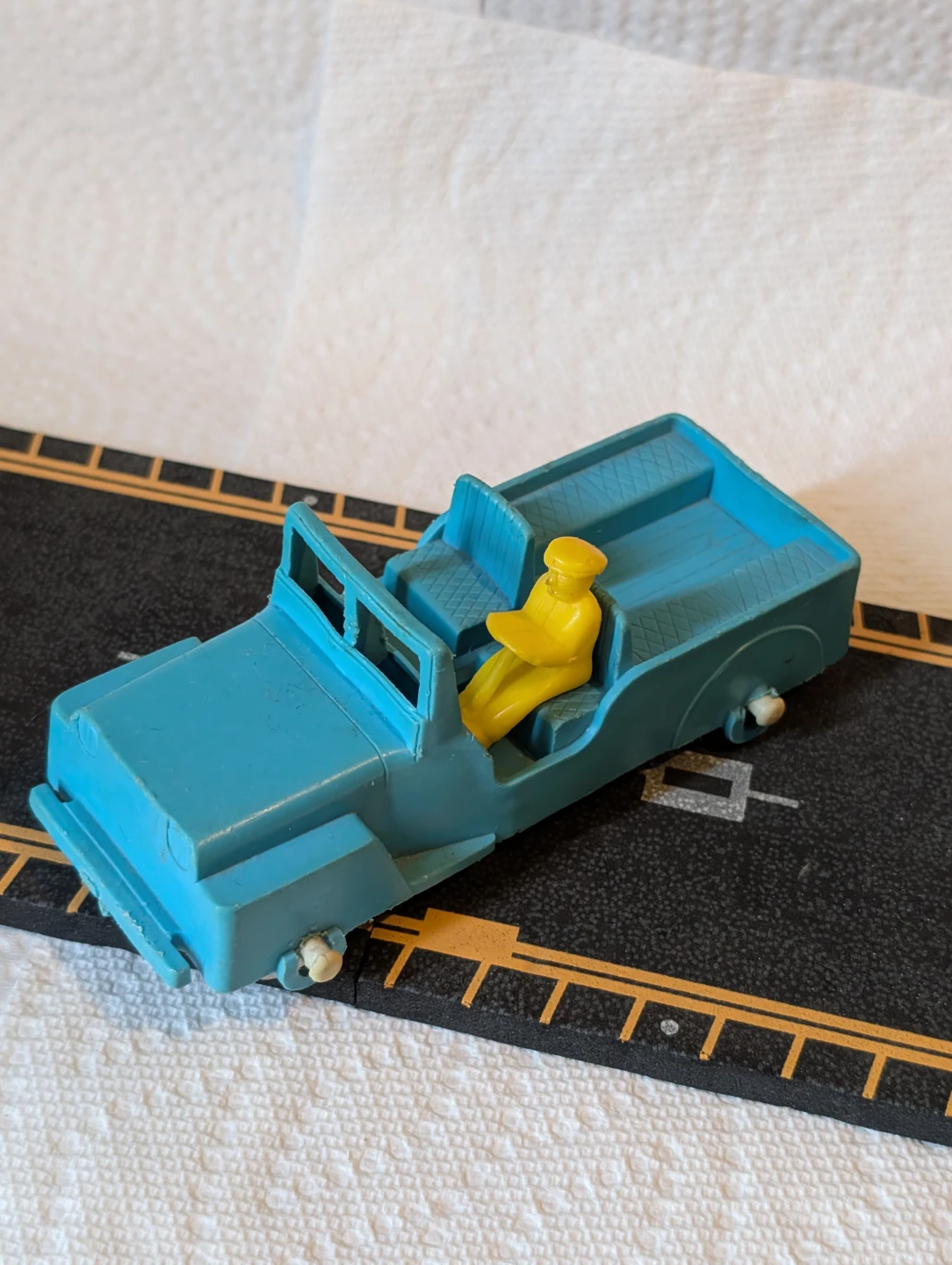 Vintage Blue Toy Jeep with Yellow Driver - Made in Canada - photo 4