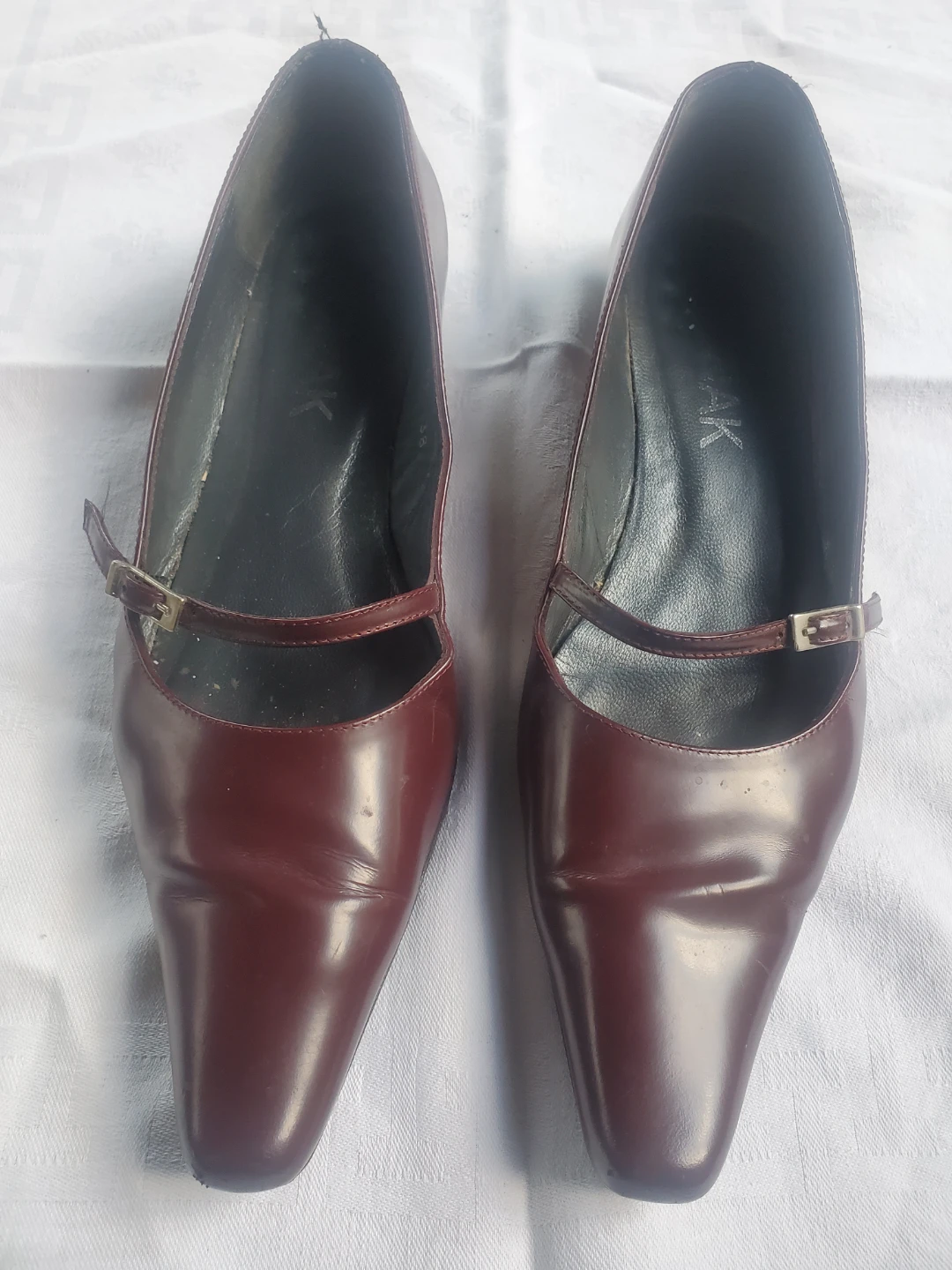 Burgundy Leather Mary Janes