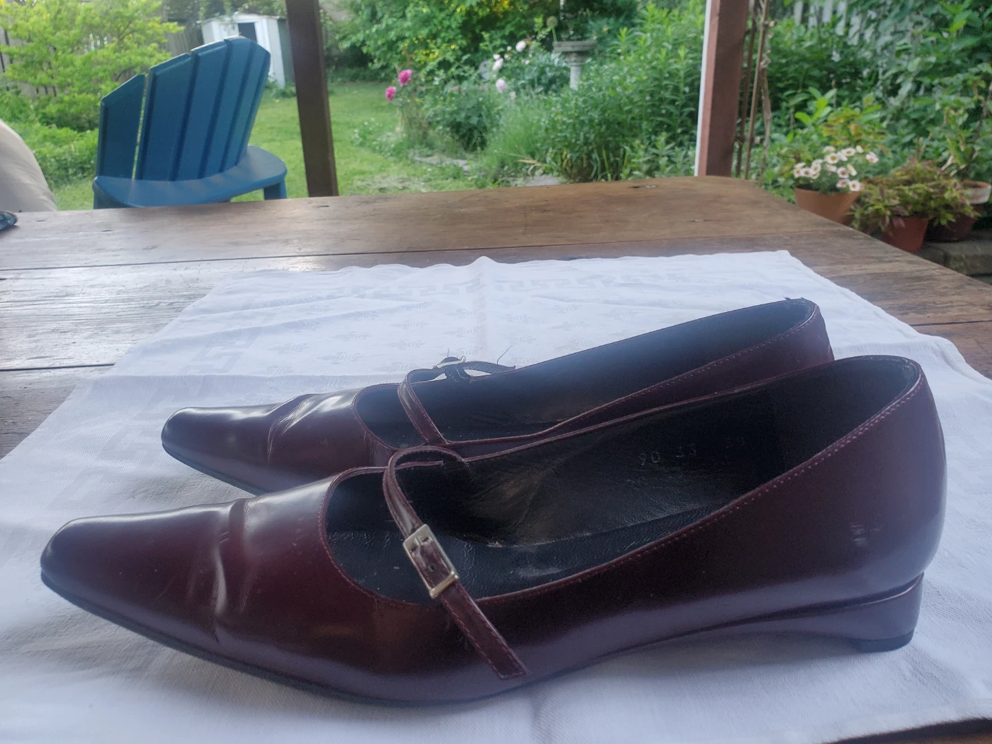 Burgundy Leather Mary Janes - photo 2