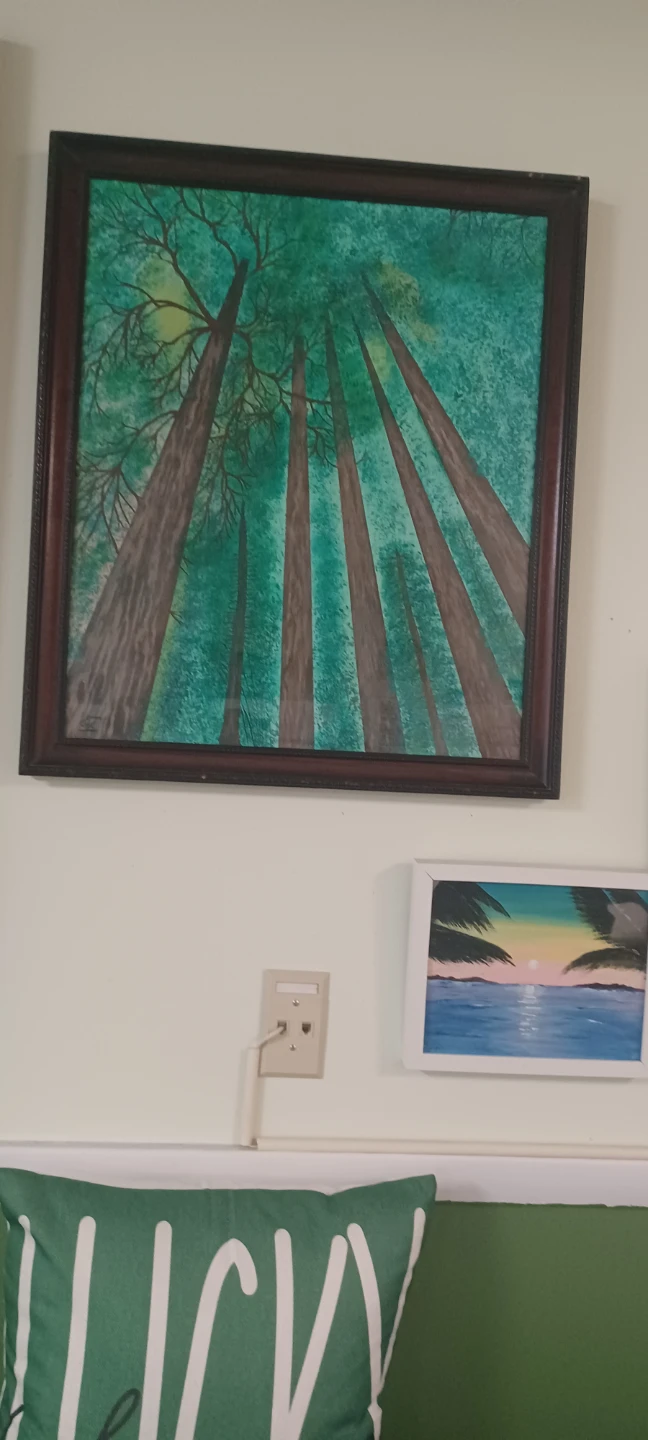 Framed Painting of Tall Trees