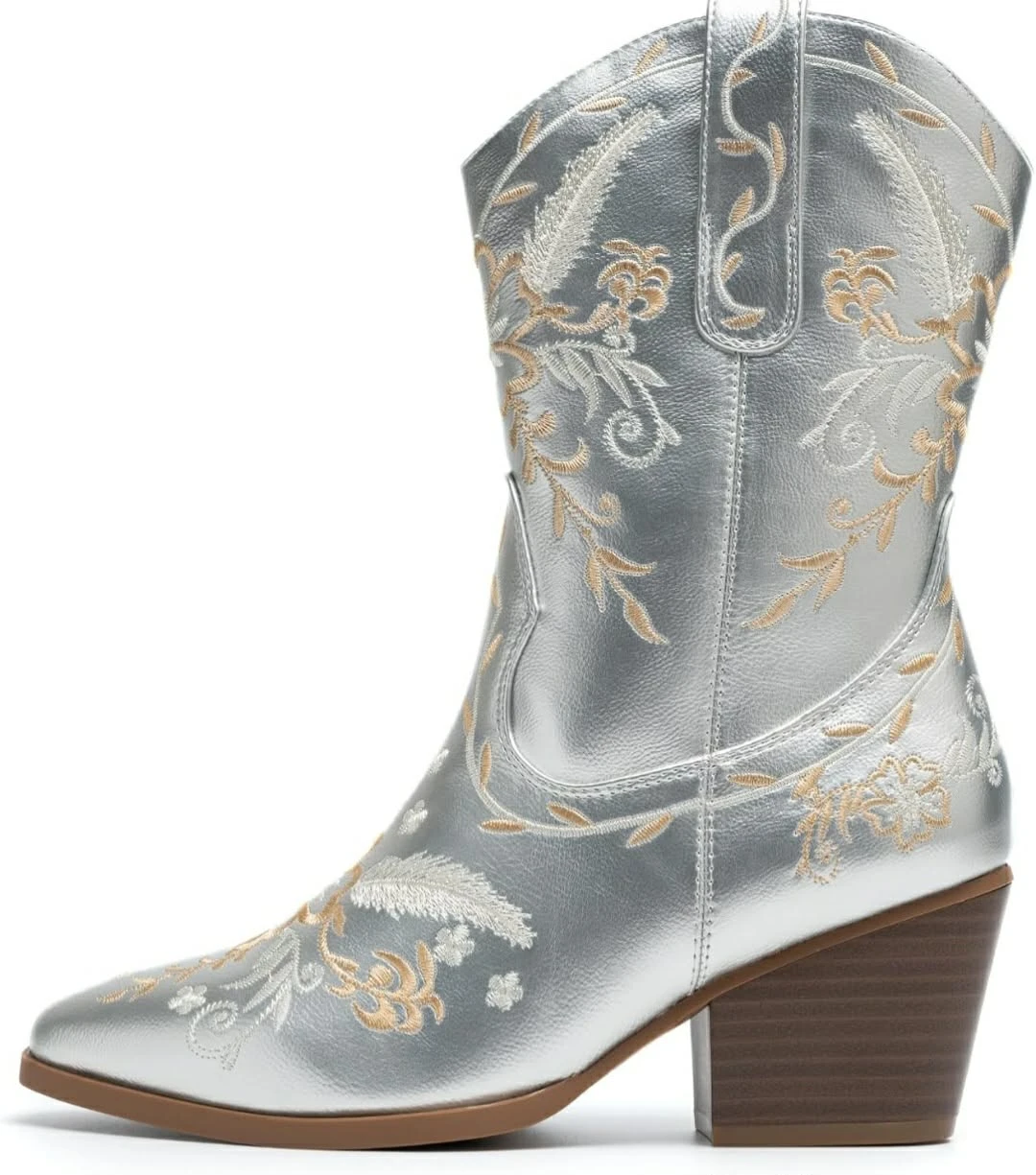 Women's Silver Embroidered Cowboy Boots - photo 2