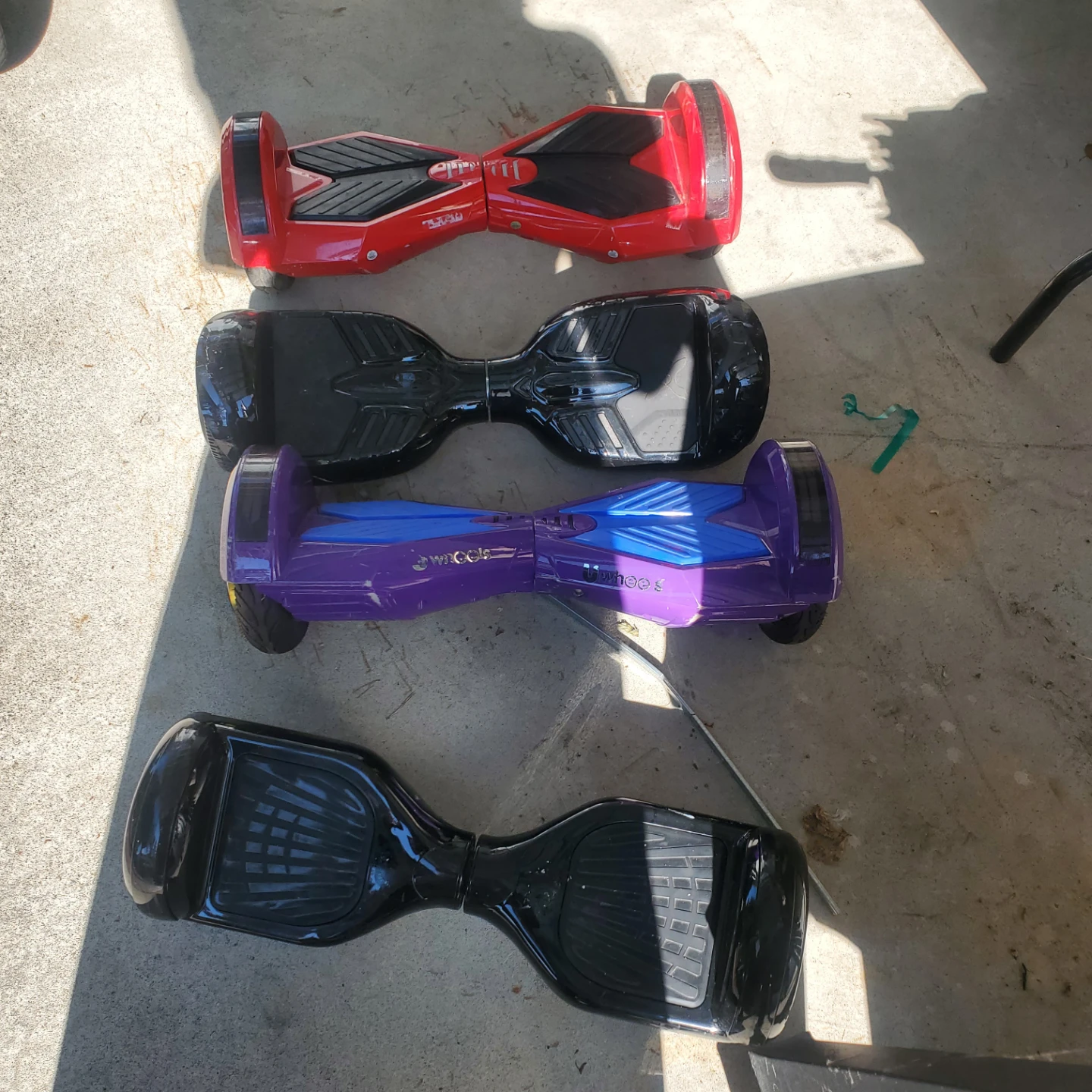 4 Four Hoverboards - Red, Black, Purple