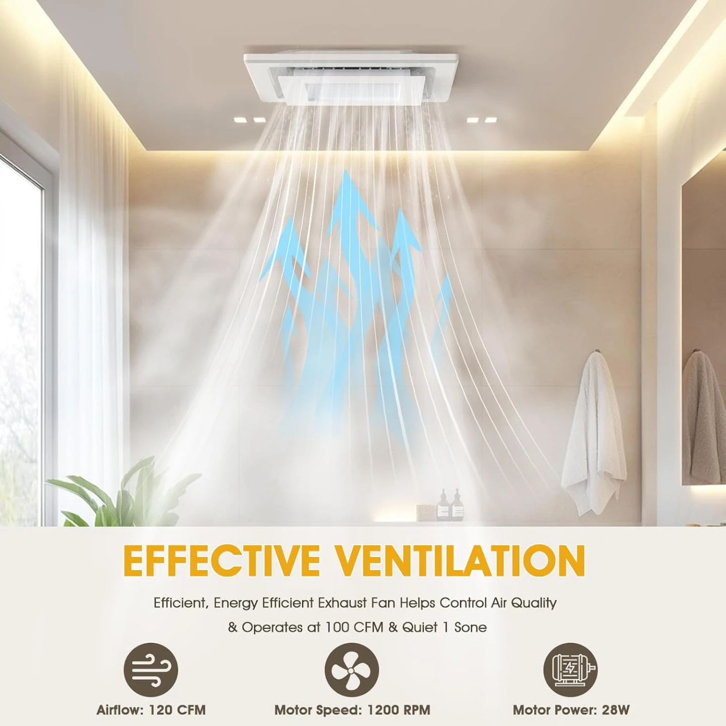 Bathroom Exhaust Fan with LED Light - photo 5