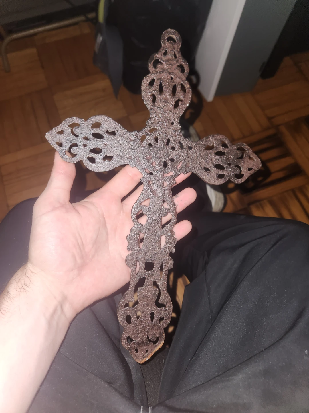 Ornate Cast Iron Cross Wall Decor - photo 2
