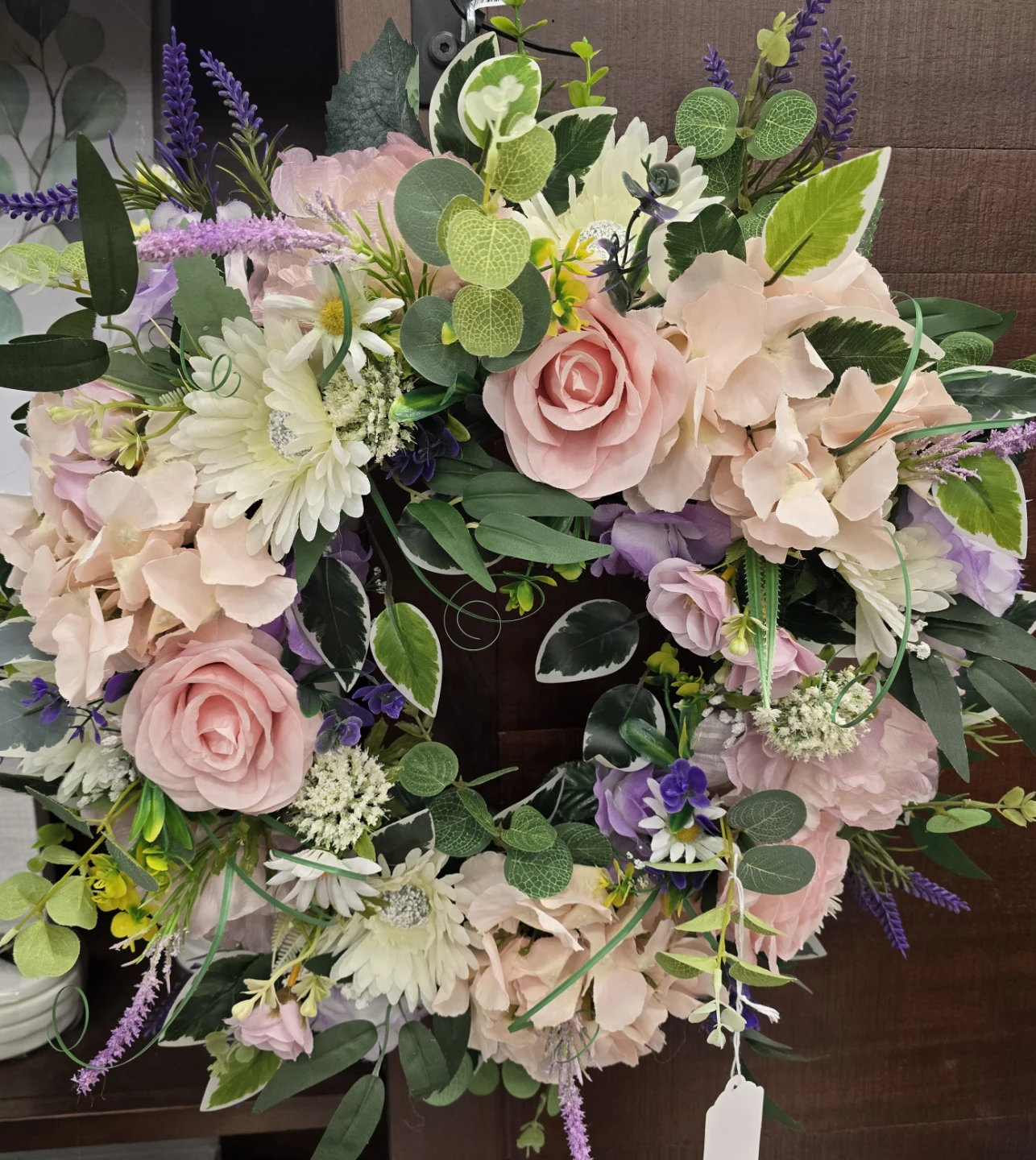 Floral Wreath with Roses and Lavender