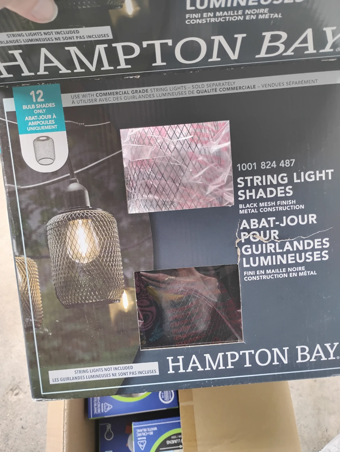 Hampton Bay Black Mesh String Light Shades