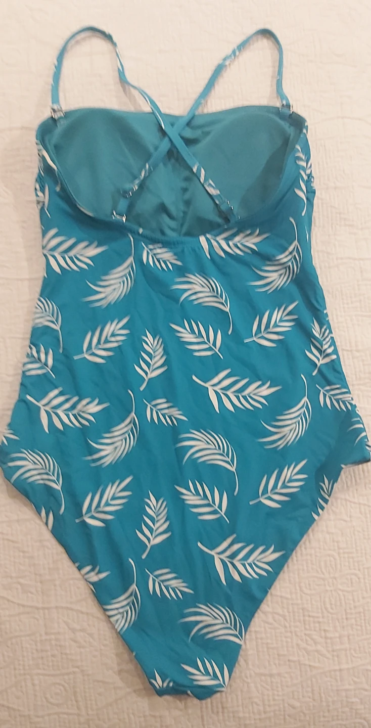 Far West Teal Palm Print Swimsuit Size S/P - photo 3