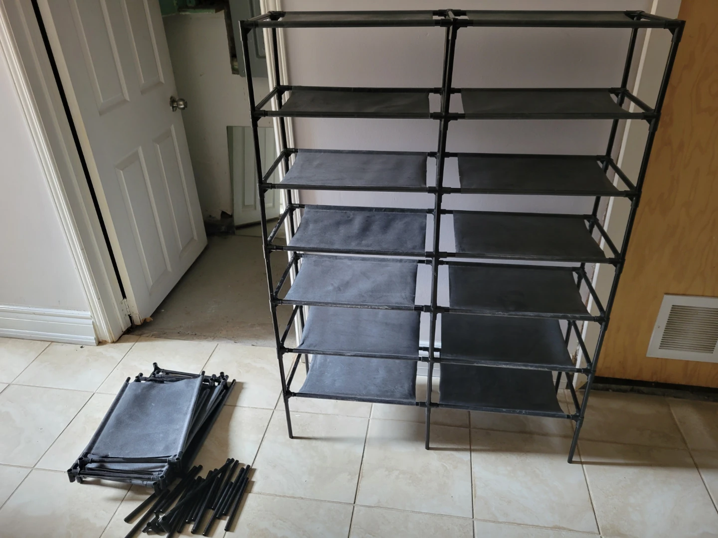 Multiple tier plastic rack shelf shelves